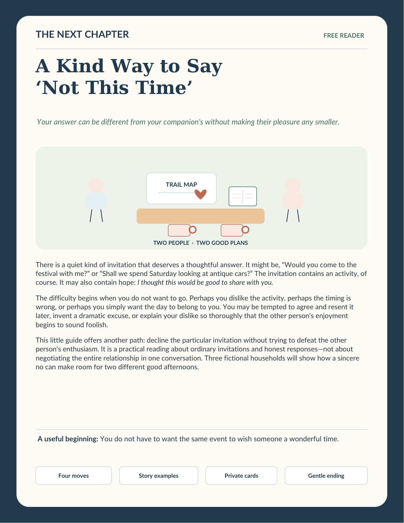 Illustration for A Kind Way to Say ‘Not This Time’