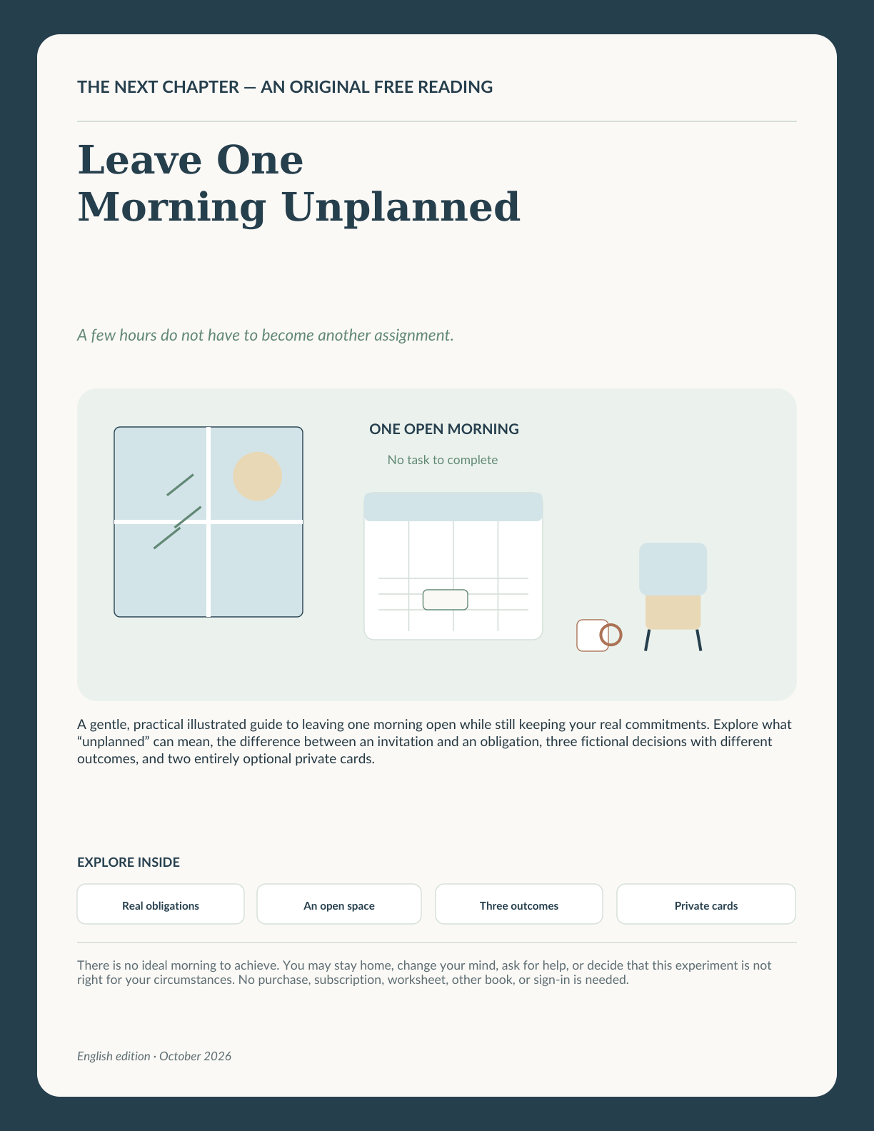 Illustration for Leave One Morning Unplanned