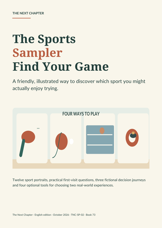 Illustrated cover for The Sports Sampler: Find Your Game