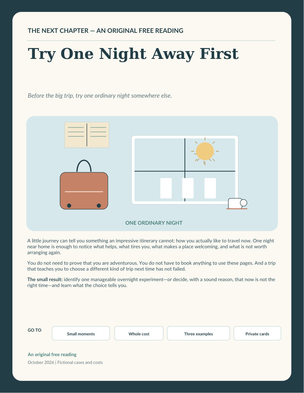 Illustration for Try One Night Away First