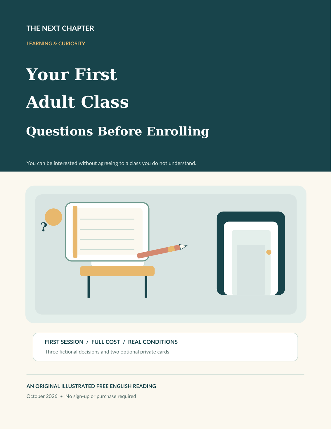 Illustration for Your First Adult Class: Questions Before Enrolling